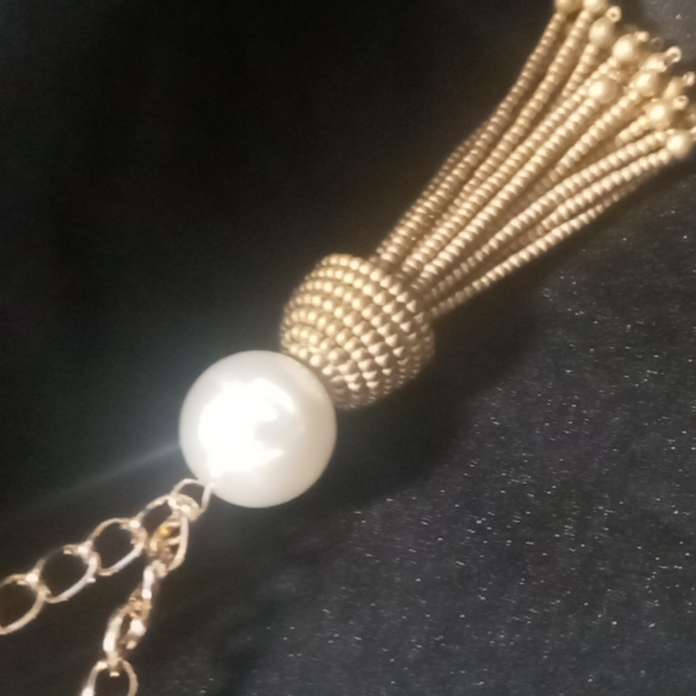 Marleylilly tassel & pearl beaded necklace. 2 necklaces layered nwt - Picture 7 of 8